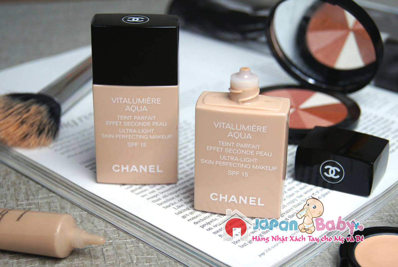Amazoncom  Chanel Vitalumiere Aqua Skin Perfecting Makeup 50 Beige  Foundation  Makeup  Beauty  Personal Care