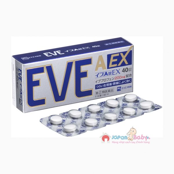 Thuốc giảm đau, hạ sốt, hỗ trợ điều trị cảm cúm EVE A EX Nhật Bản 01